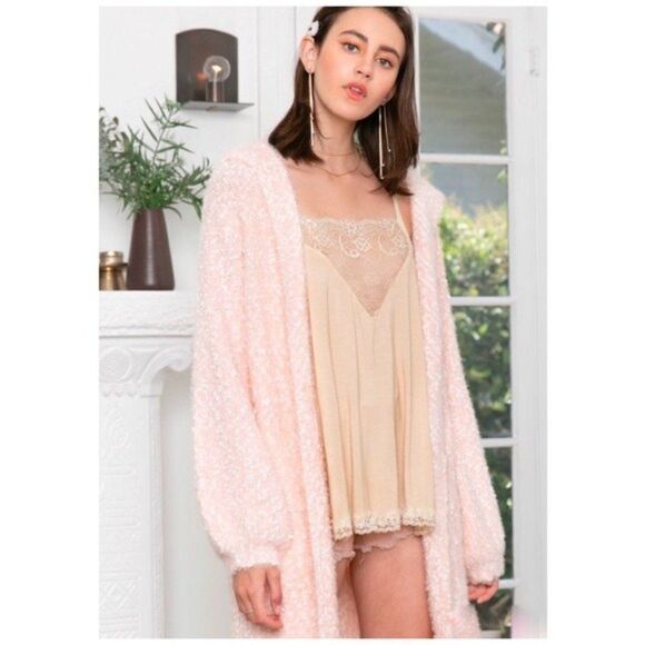 COPY - Hooded Cardi in Blush - Picture 2 of 9